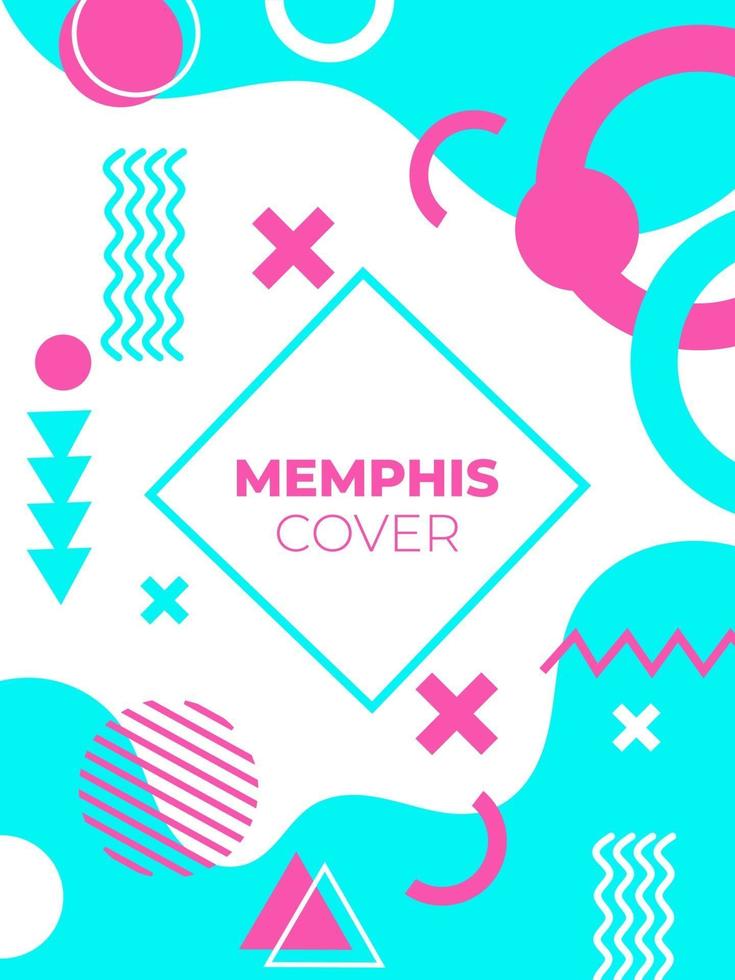 Memphis stijl geometrisch patroon, lijn en geometrische figuren. vector