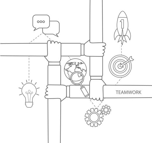 groepswerk concept lineair vector