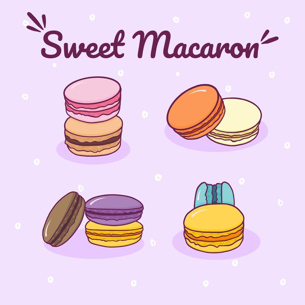 zoete macaron illustratie vector sjabloon