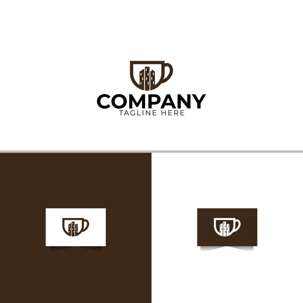 koffie stad logo ontwerpsjabloon vector