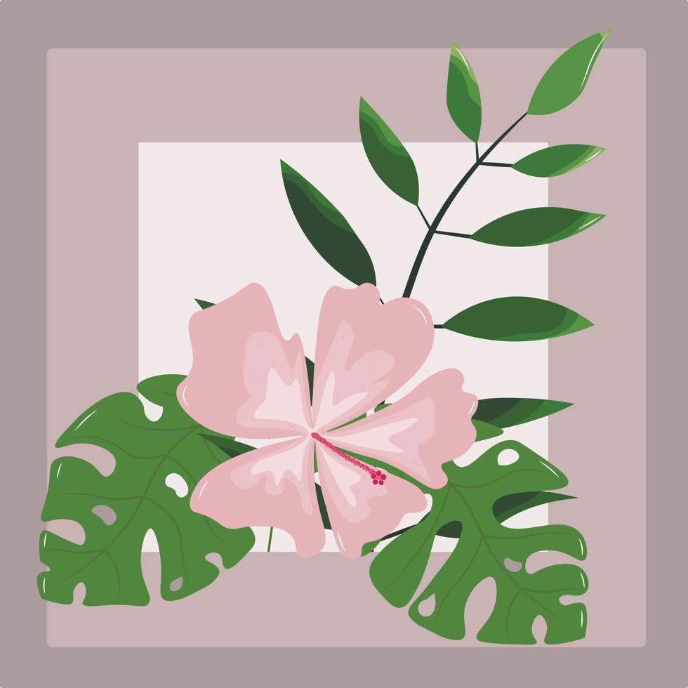 leuke ansichtkaart met tropische planten om een vakantie op te schrijven vector