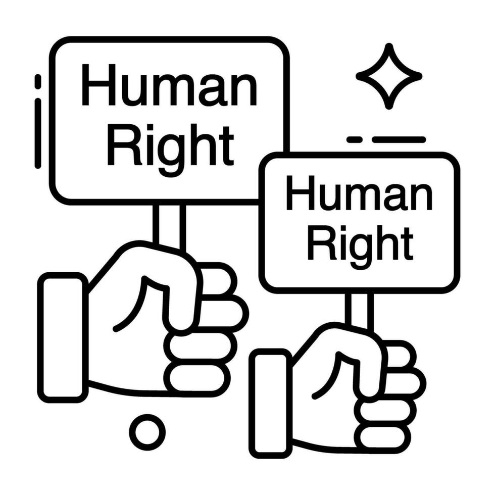 conceptuele lijn ontwerp icoon van menselijk Rechtsaf borden vector