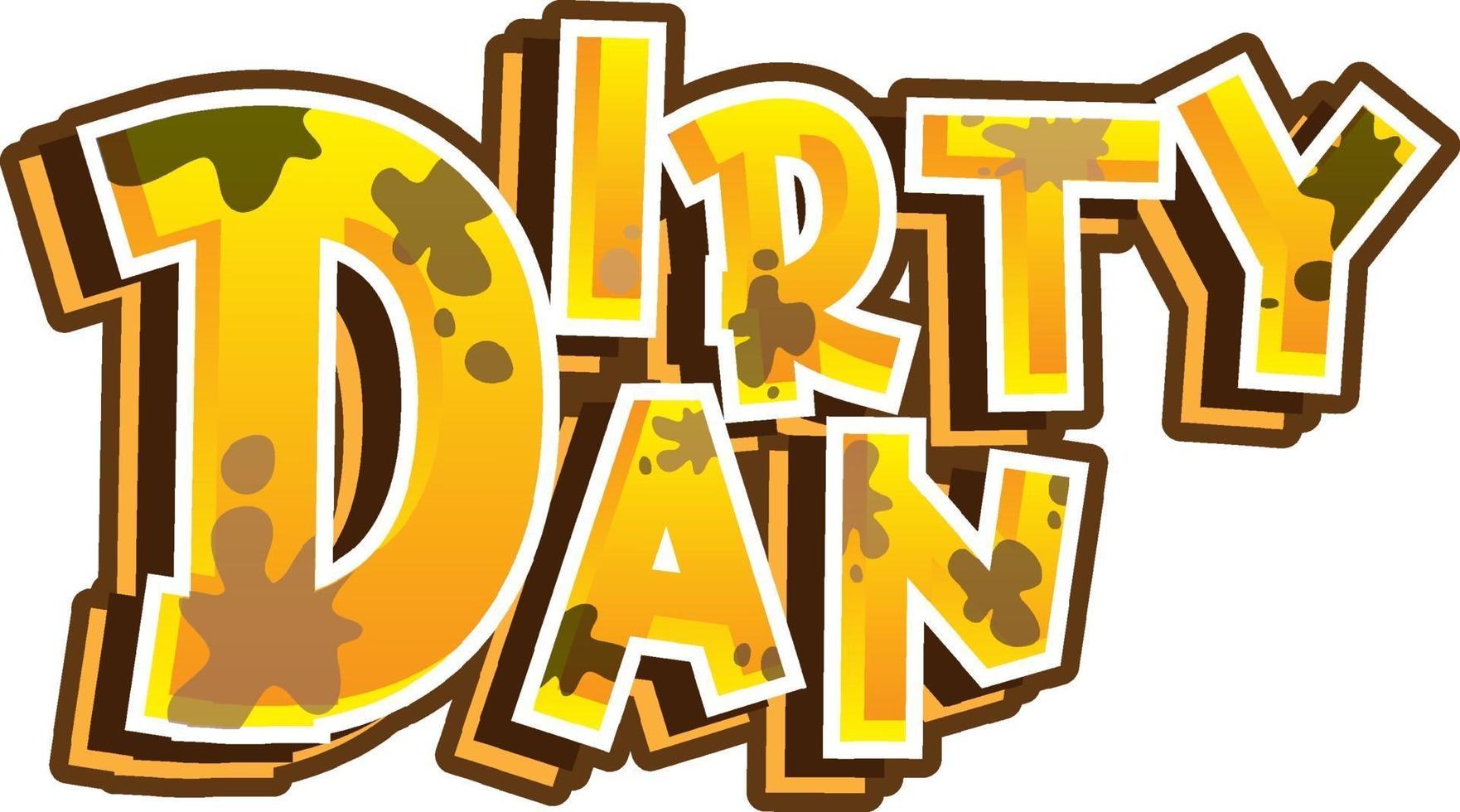 dirty dan logo tekstontwerp vector