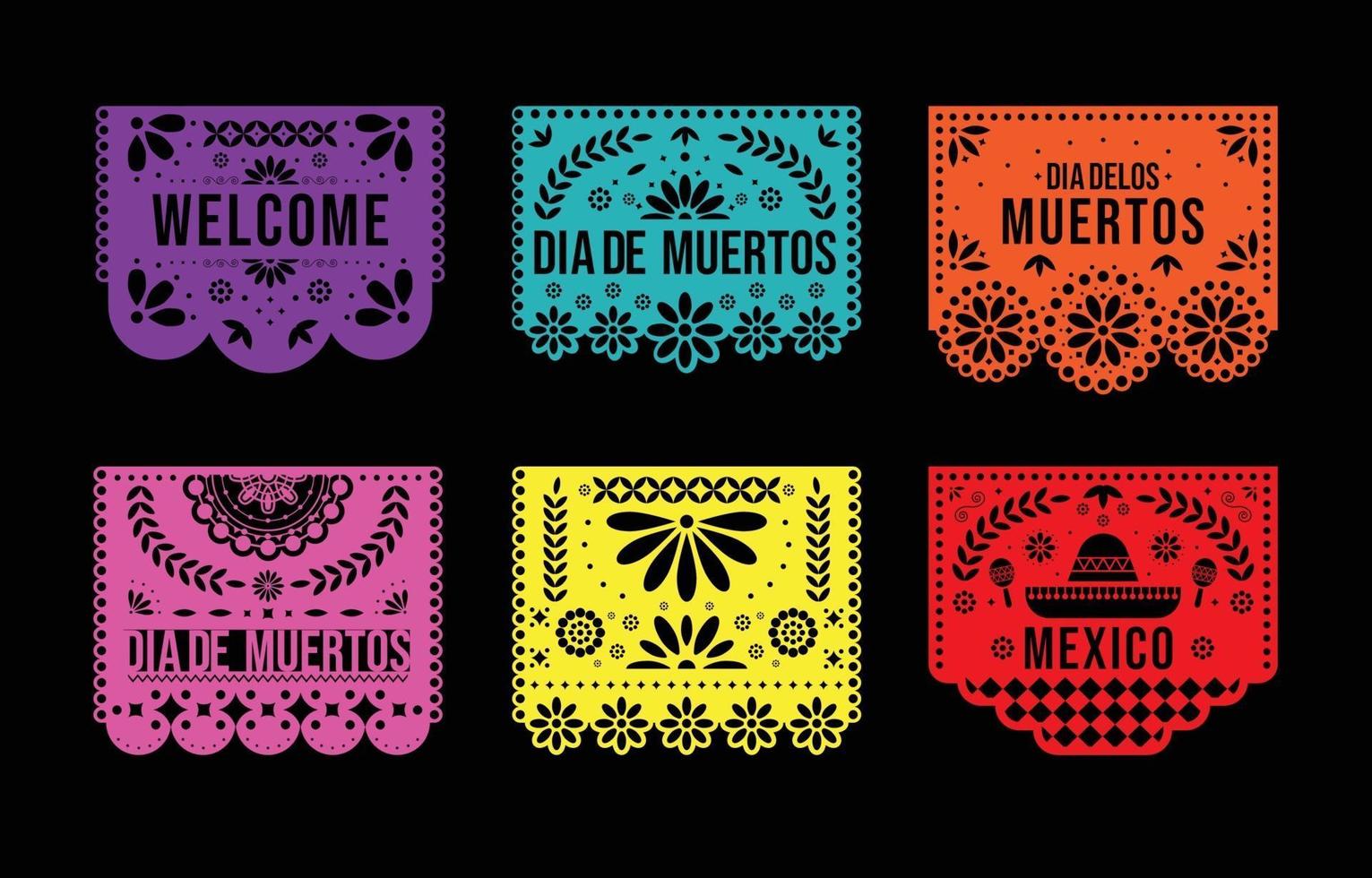 papel picado decoratief vector