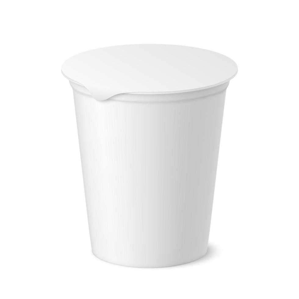 realistisch yoghurt-, ijs- of zure roompakket vector