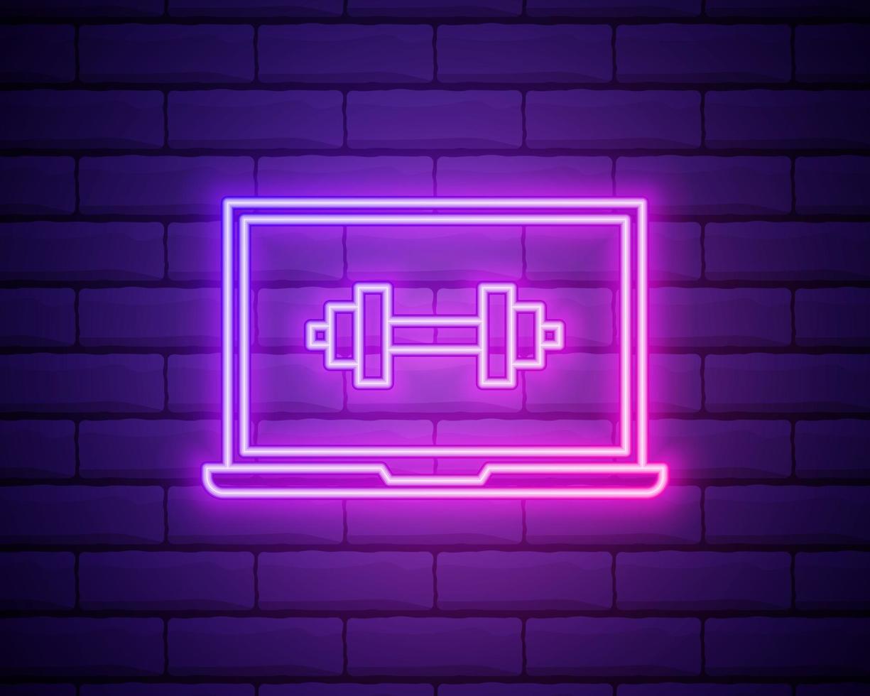 laptop en halter neon icoon. vectorillustratie voor ontwerp. vector