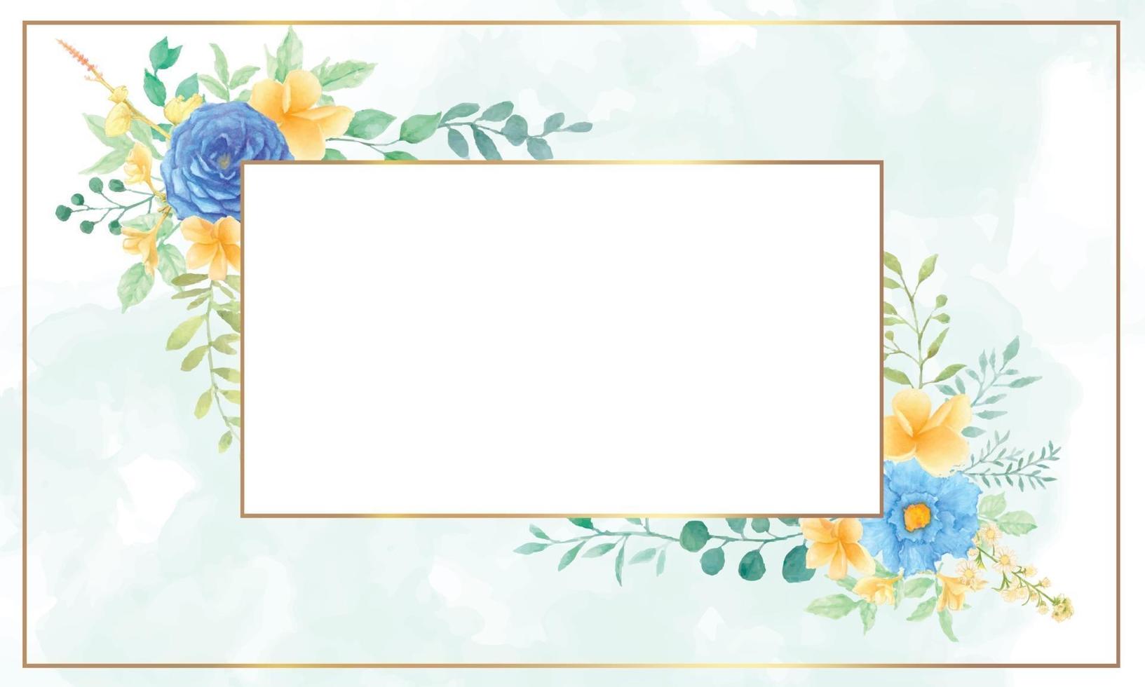 mooie bloemen aquarel achtergrond frame vector