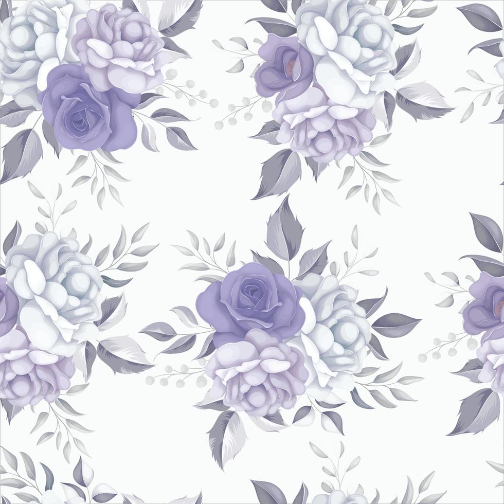 mooi bloemen naadloos patroon met paarse bloemen vector