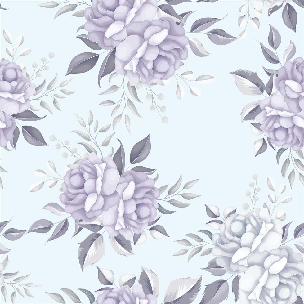 mooi bloemen naadloos patroon met paarse bloemen vector