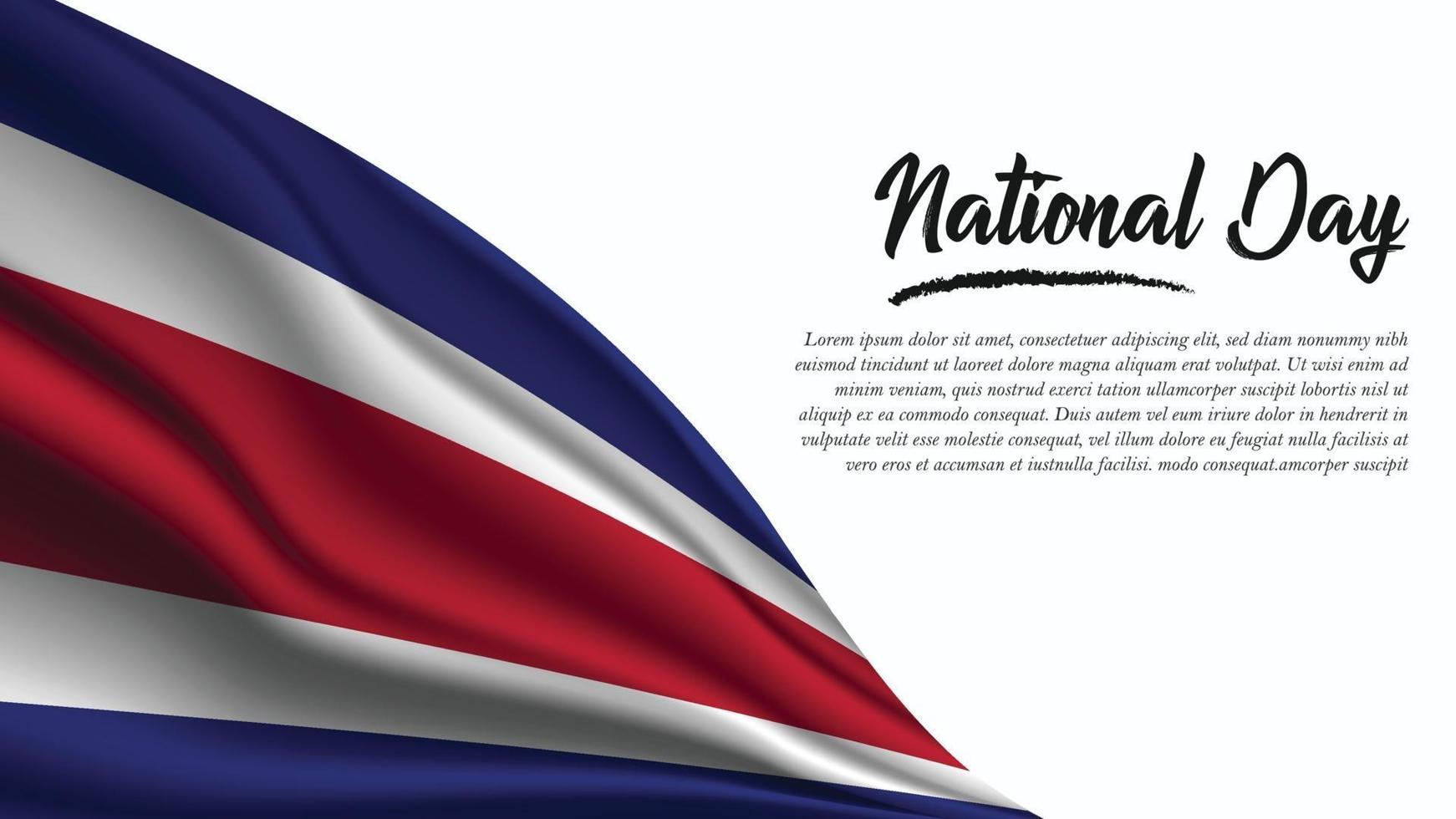 nationale dagbanner met de vlagachtergrond van Costa Rica vector