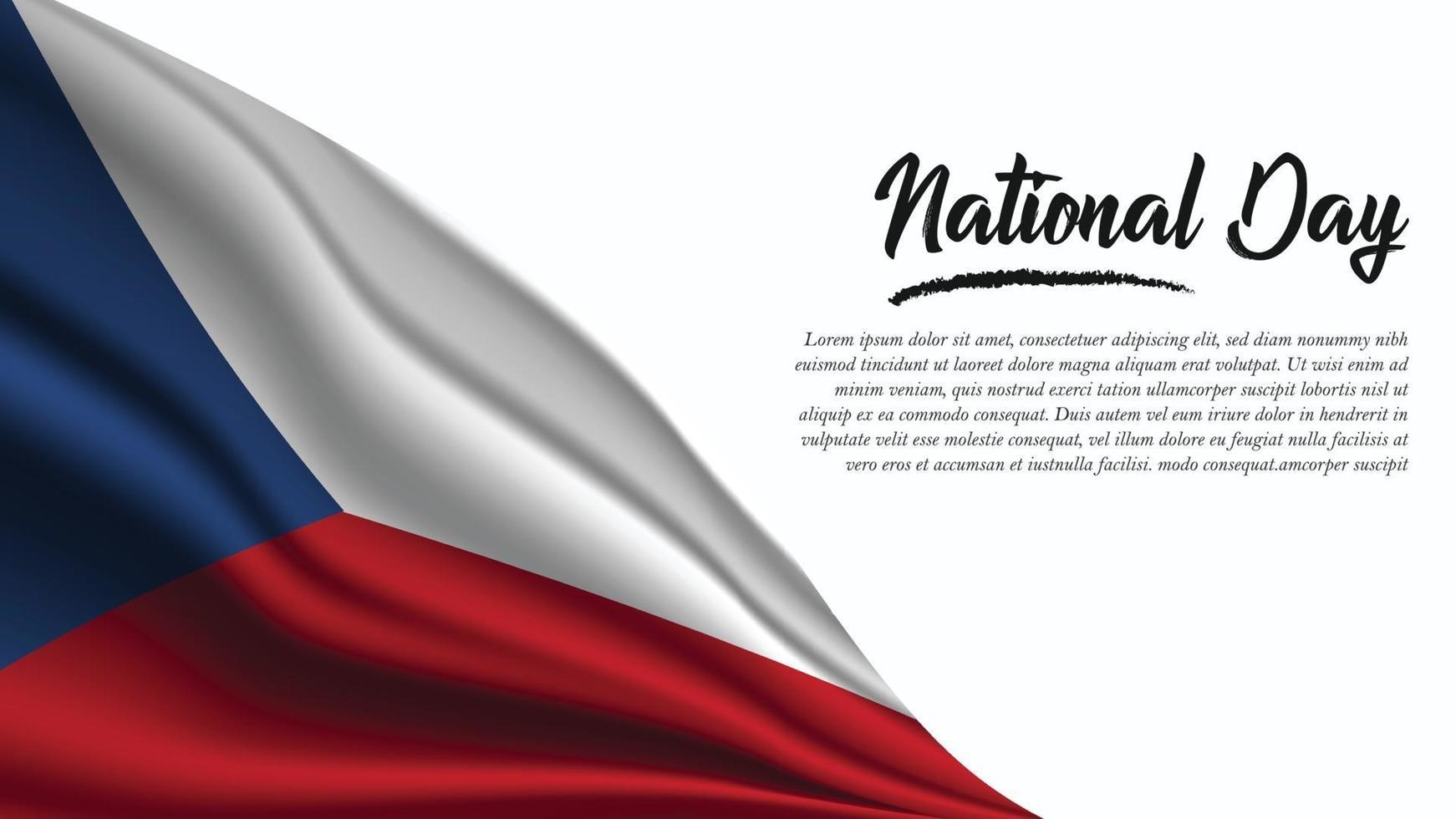 nationale dagbanner met de vlagachtergrond van de Tsjechische Republiek vector