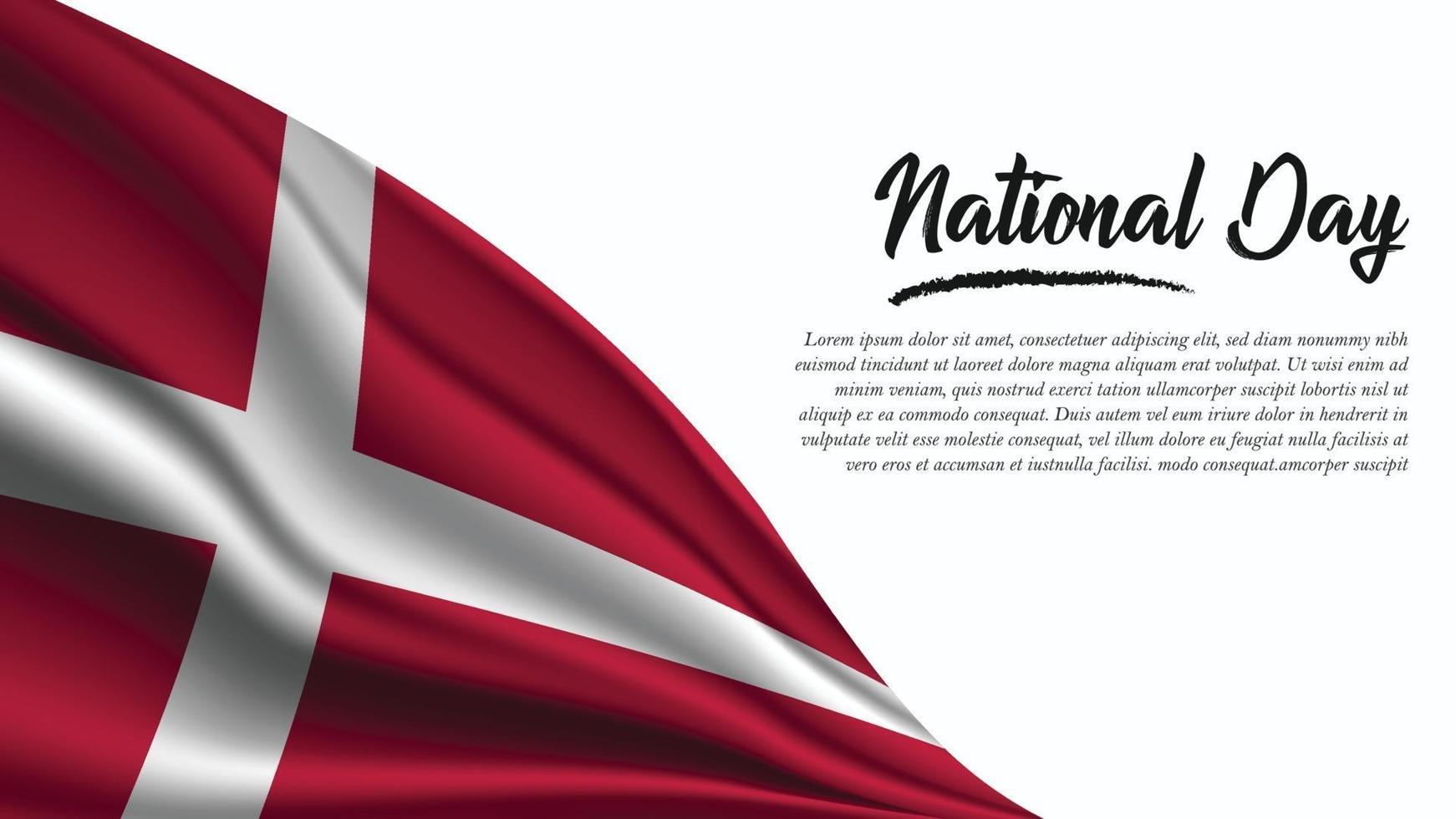 nationale feestdagbanner met de vlagachtergrond van Denemarken vector