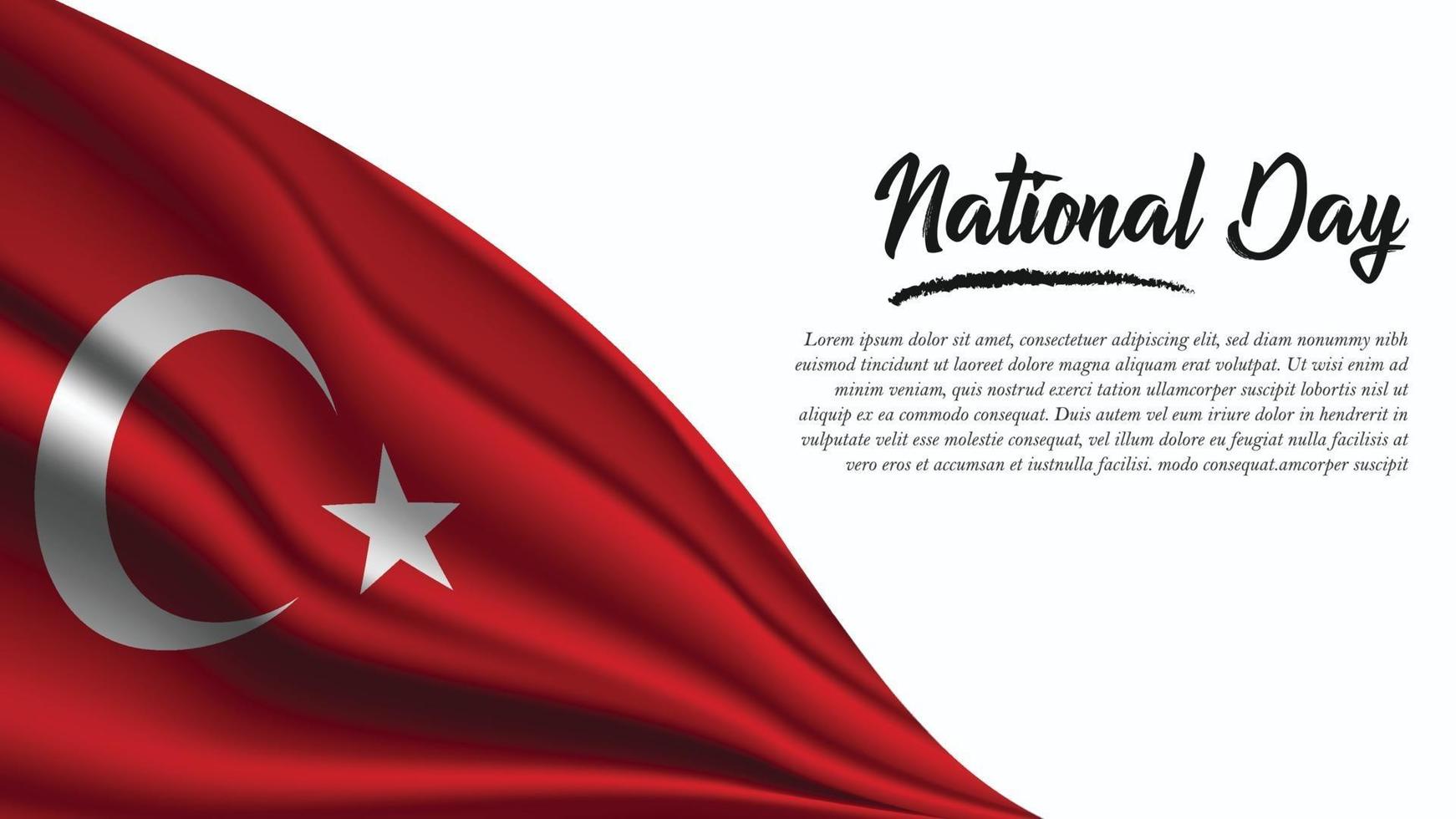 nationale dagbanner met de vlagachtergrond van Turkije vector