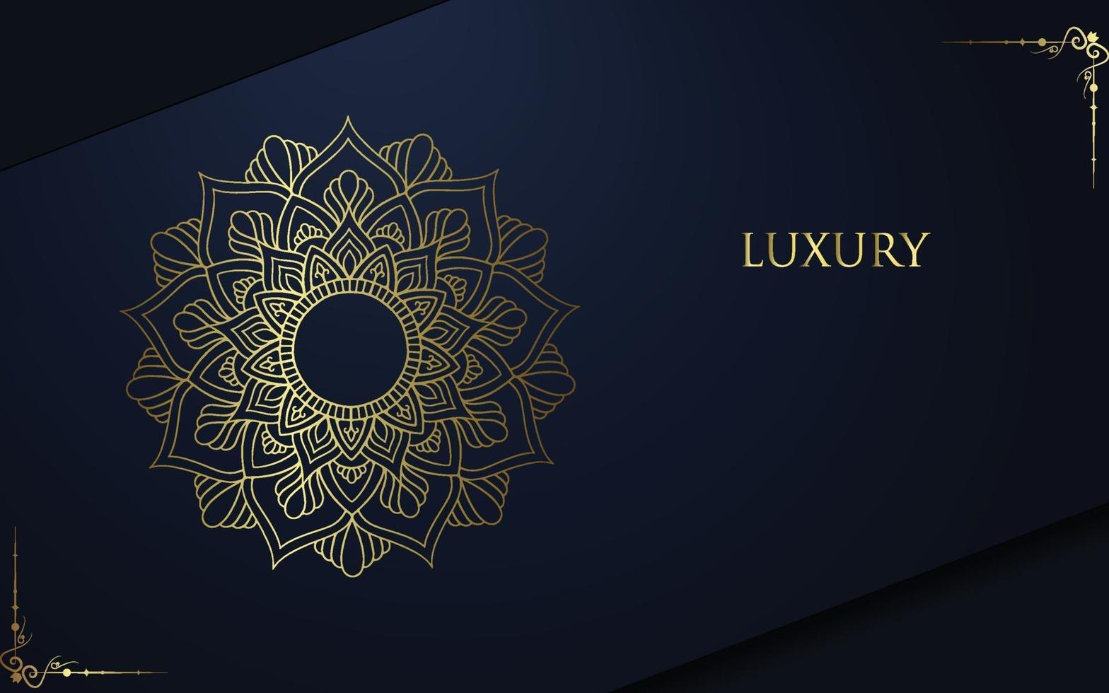 luxe gouden mandala sierlijke achtergrond voor bruiloft uitnodiging vector