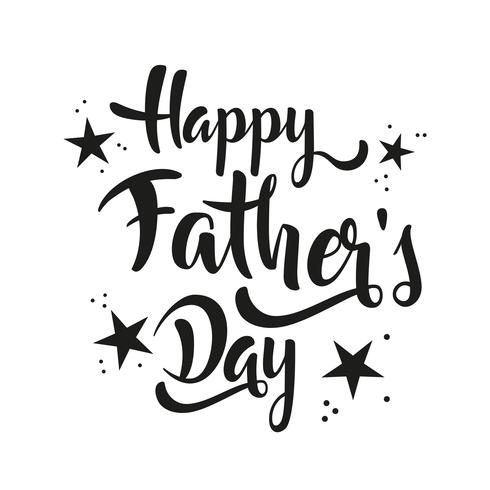 Happy Father&#39;s Day belettering whit sterren. vector