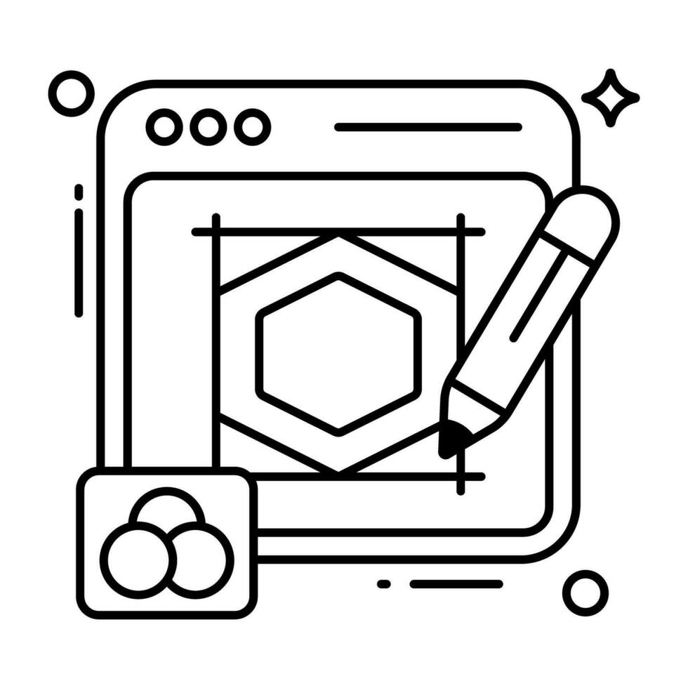 een uniek ontwerp icoon van web ontwerpen vector