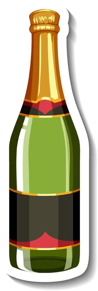 een geïsoleerde stickersjabloon voor champagneflessen vector
