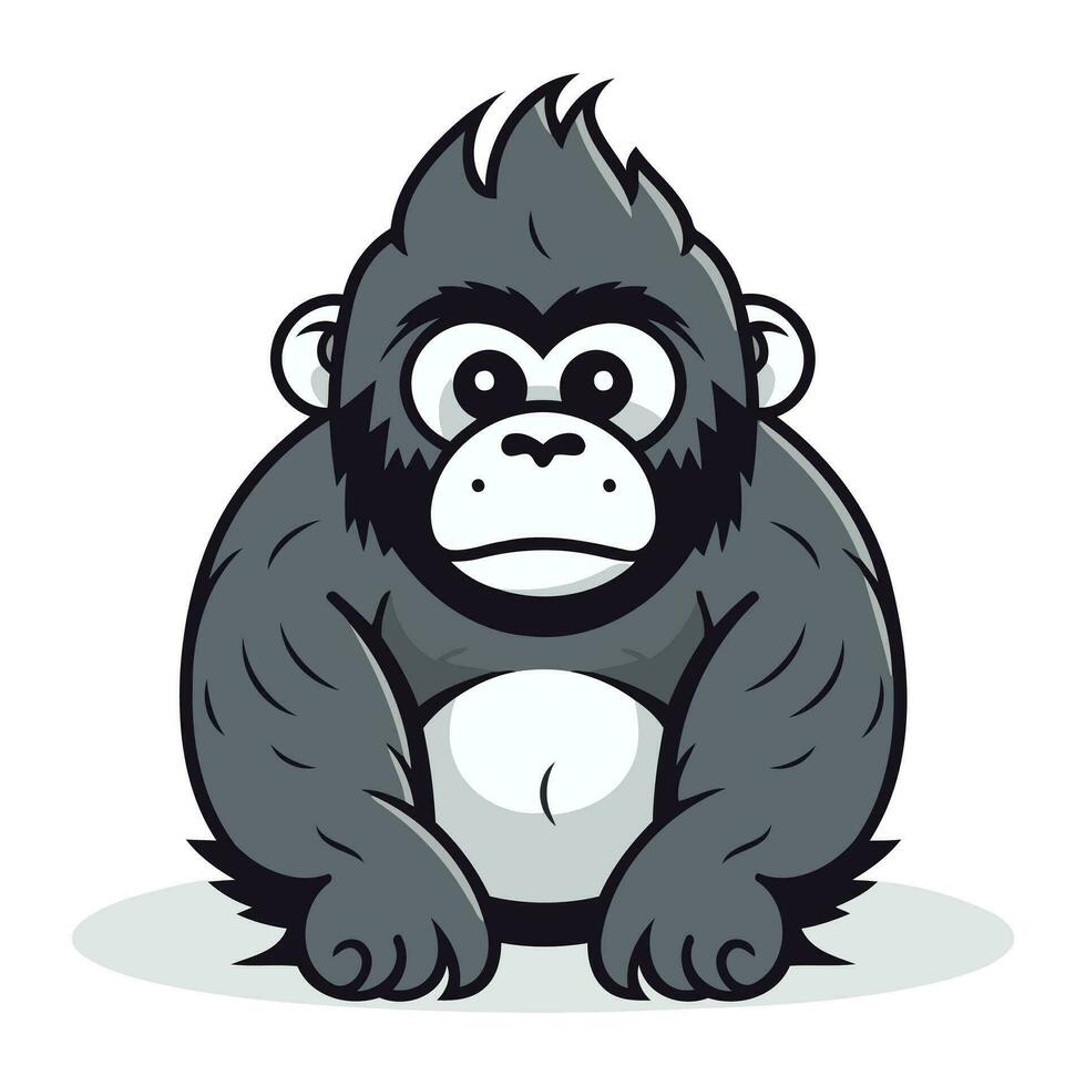 gorilla aap tekenfilm mascotte karakter vector illustratie