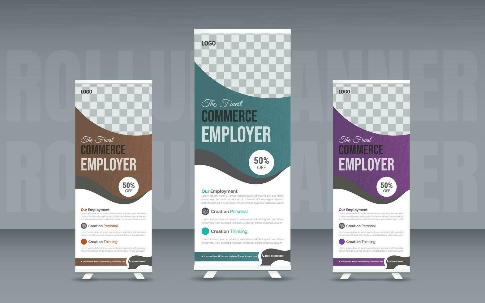 zakelijke roll-up banner ontwerpsjabloon vector