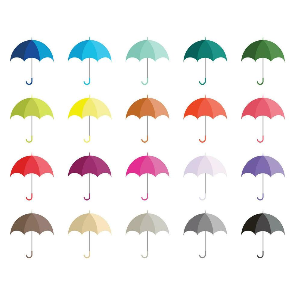 kleurrijk paraplu ontwerp clip art reeks vector