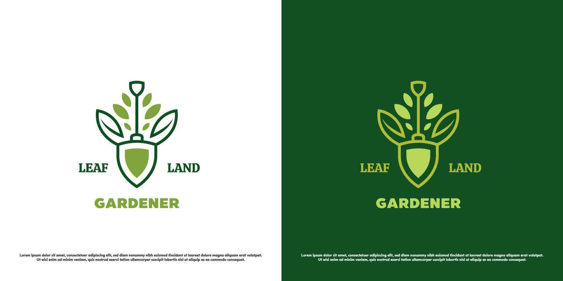 fabriek tuin Schep logo ontwerp illustratie. silhouet van graven gereedschap Schep blad fabriek natuur tuin tuin bloem toenemen flora biologisch groen ecologie voorwerp. gemakkelijk modern minimalistische icoon sjabloon. vector