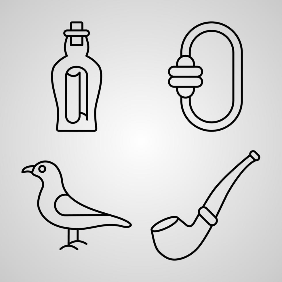 eenvoudige icon set van zeeman gerelateerde lijn iconen vector