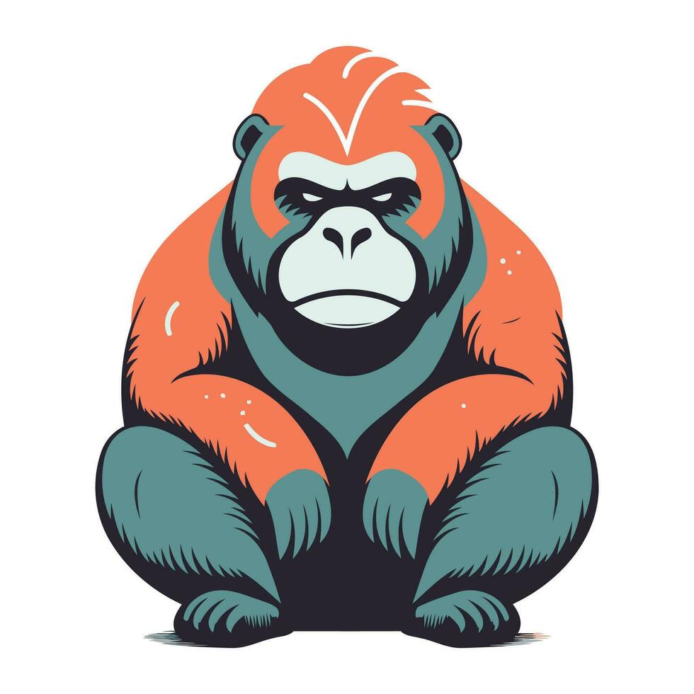 gorilla geïsoleerd Aan wit achtergrond. vector illustratie voor uw ontwerp