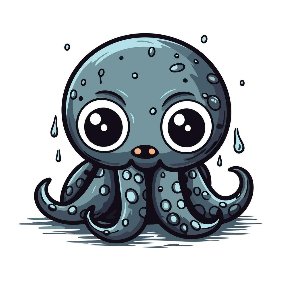 schattig tekenfilm Octopus. vector illustratie geïsoleerd Aan wit achtergrond.