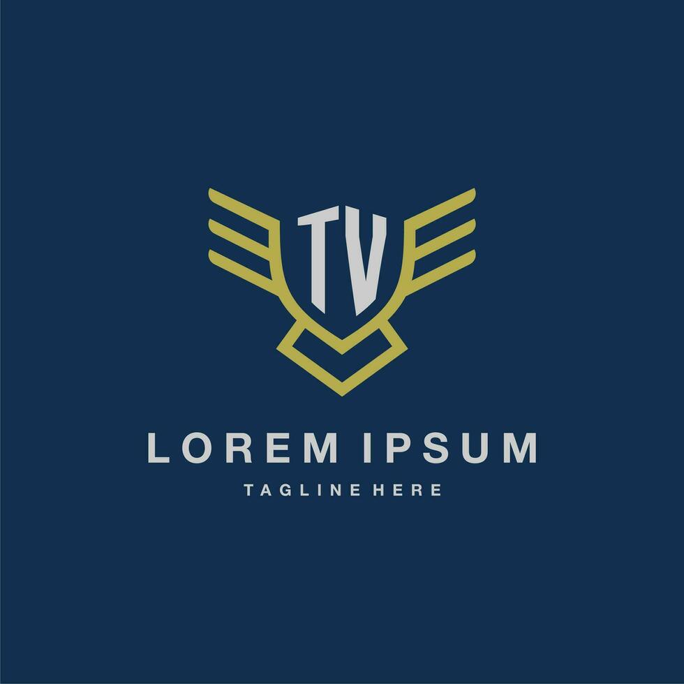 TV eerste monogram logo voor creatief adelaar lijn beeld vector ontwerp