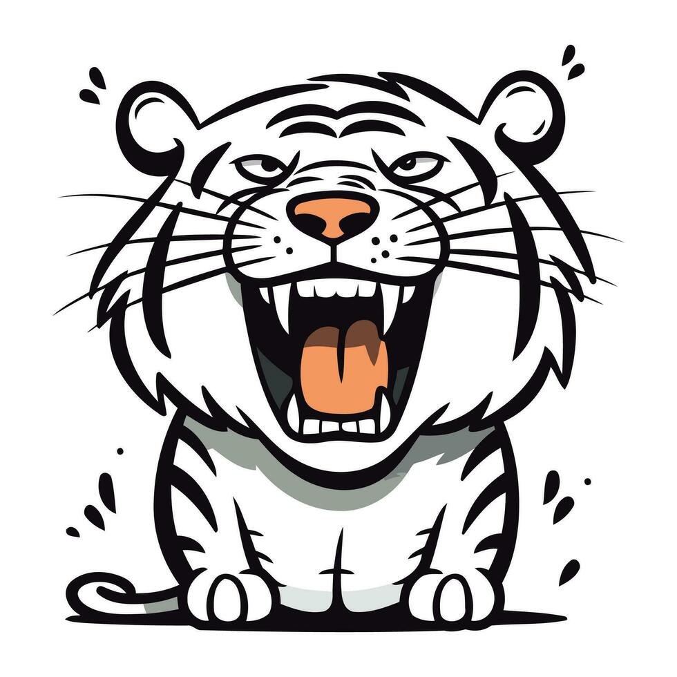 vector illustratie van een tijger. geïsoleerd Aan een wit achtergrond.