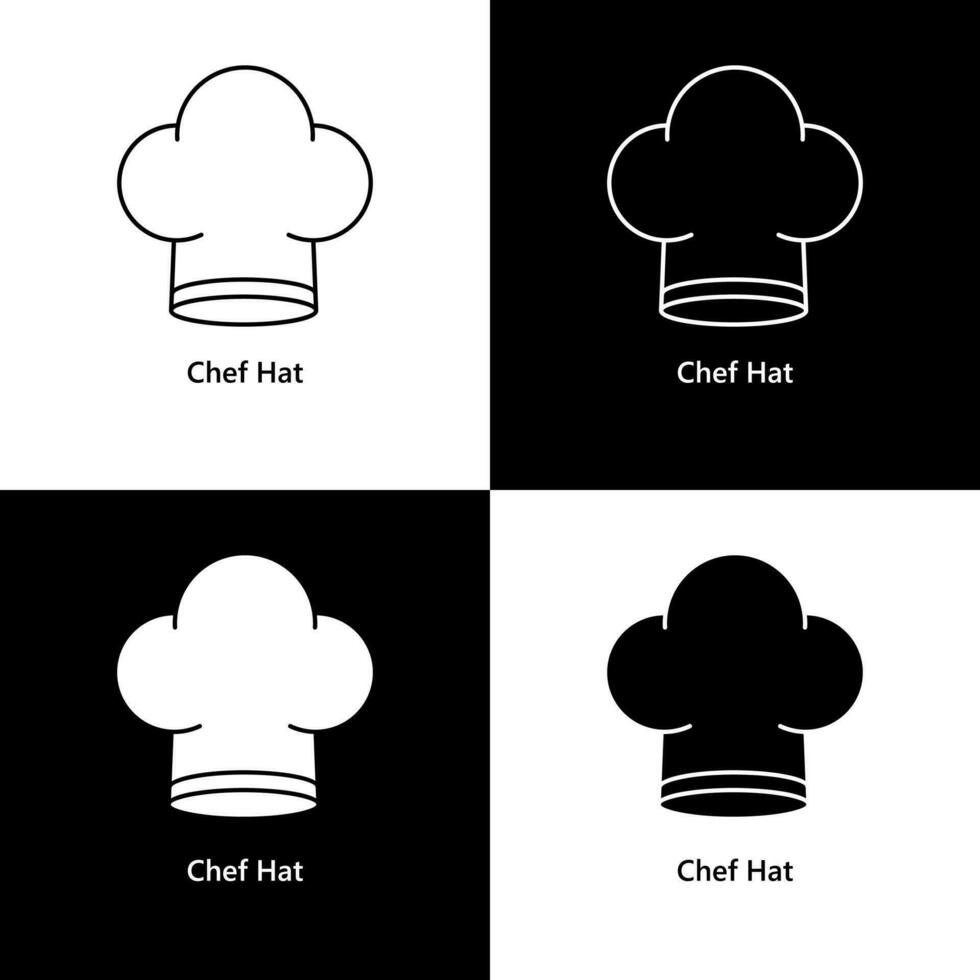 chef hoed. Koken pet icoon logo illustratie vector