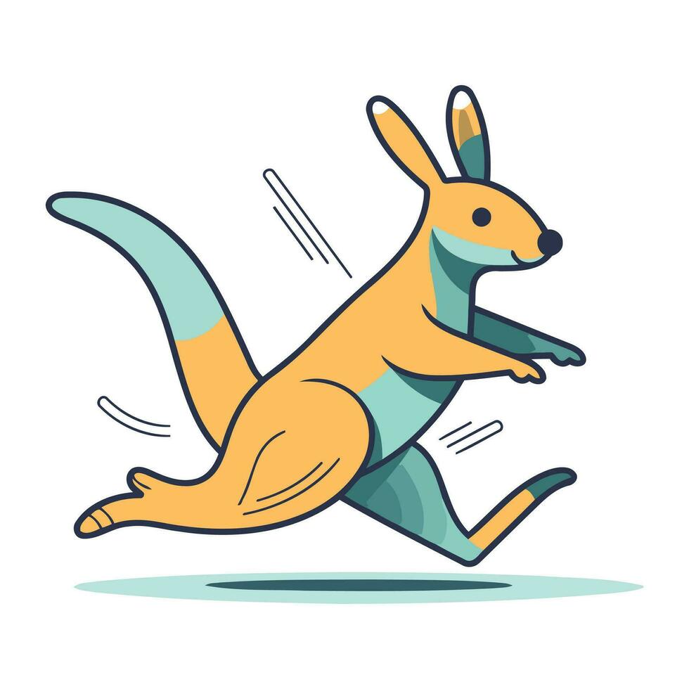 kangoeroe rennen vector illustratie. tekenfilm kangoeroe karakter in springen.