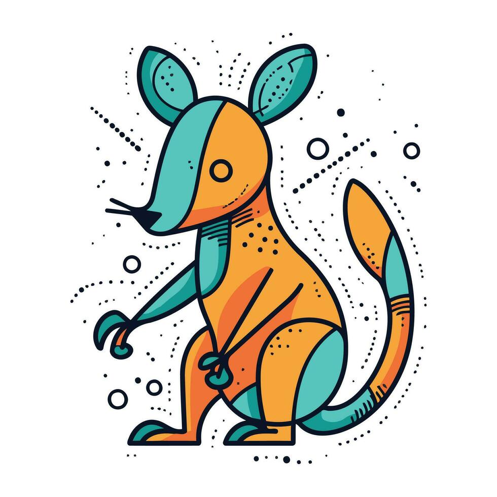tekenfilm kangoeroe. vector illustratie van schattig kangoeroe.