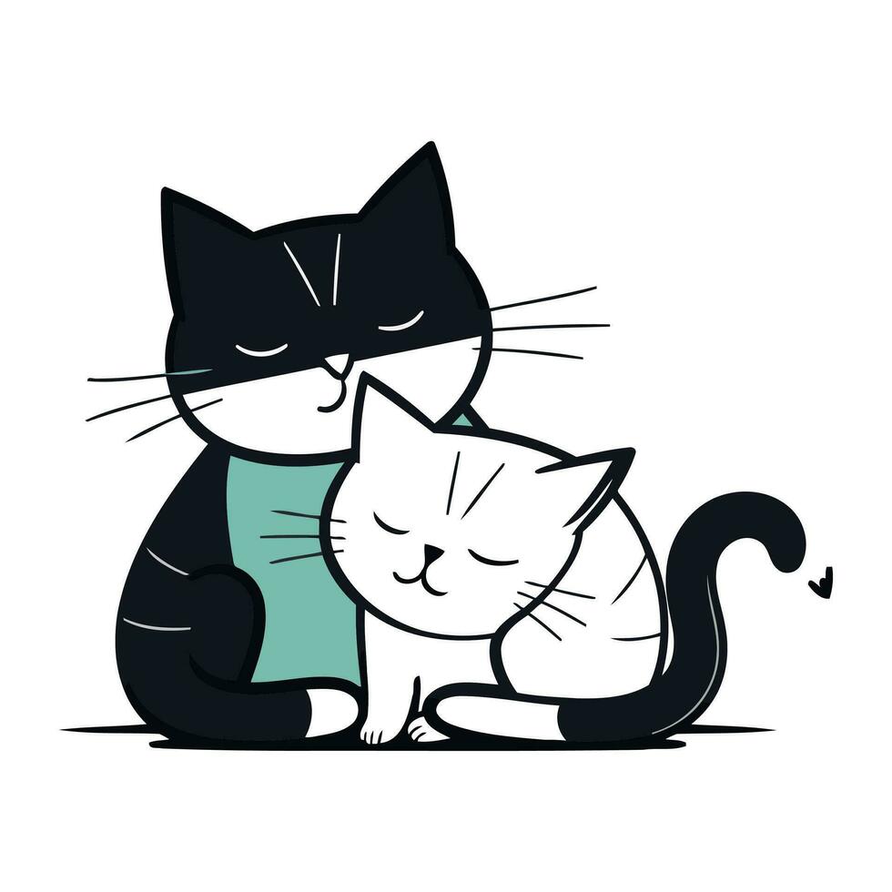 schattig tekenfilm paar van katten. vector illustratie voor uw ontwerp.