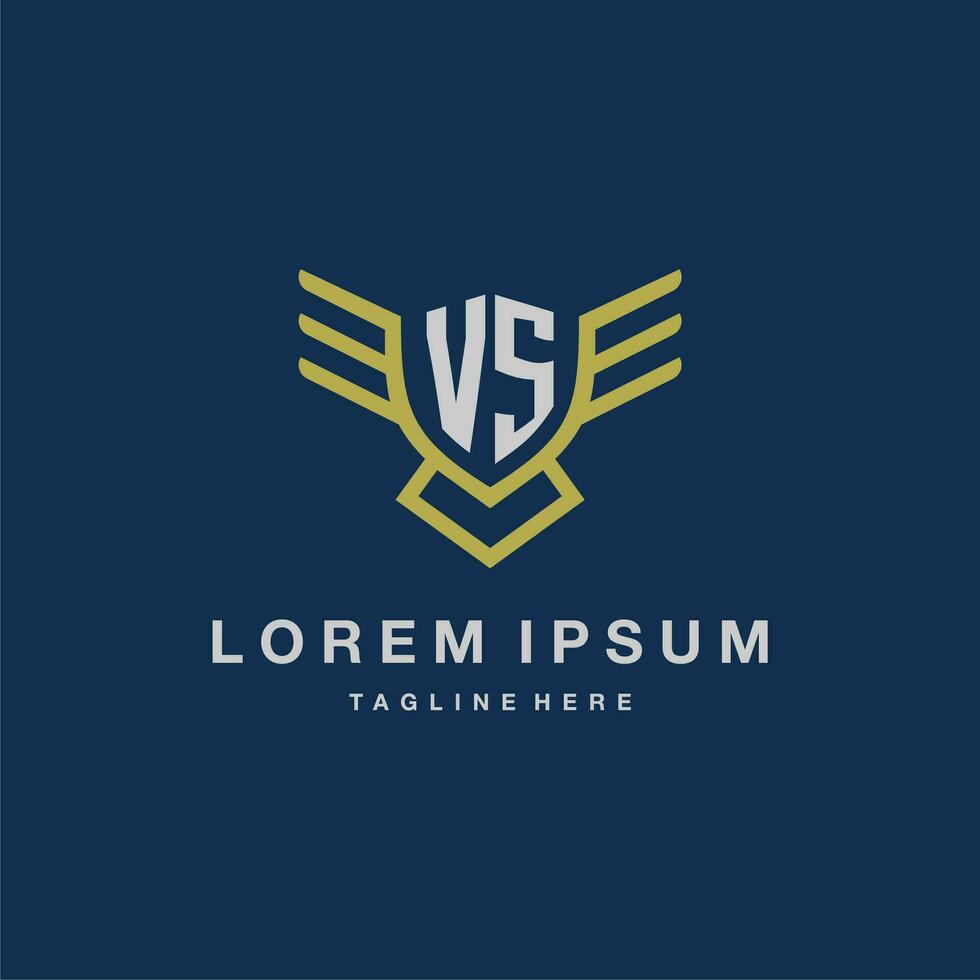 vs eerste monogram logo voor creatief adelaar lijn beeld vector ontwerp