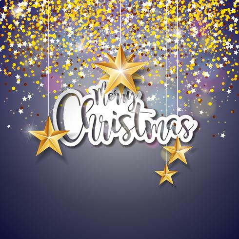 Merry Christmas belettering illustratie vector