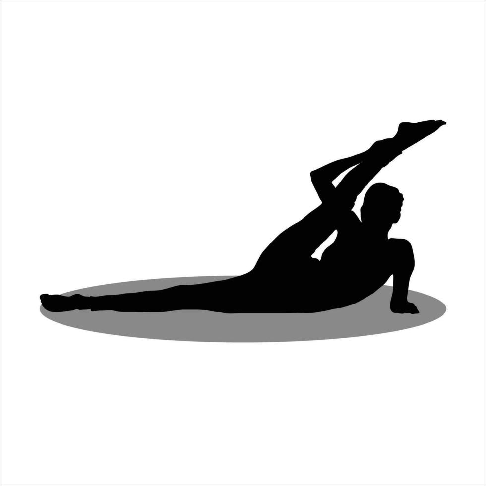 meisje yoga silhouet vector