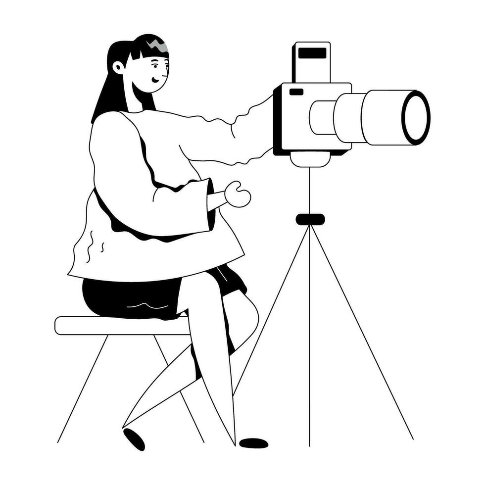 modieus professioneel fotograaf vector