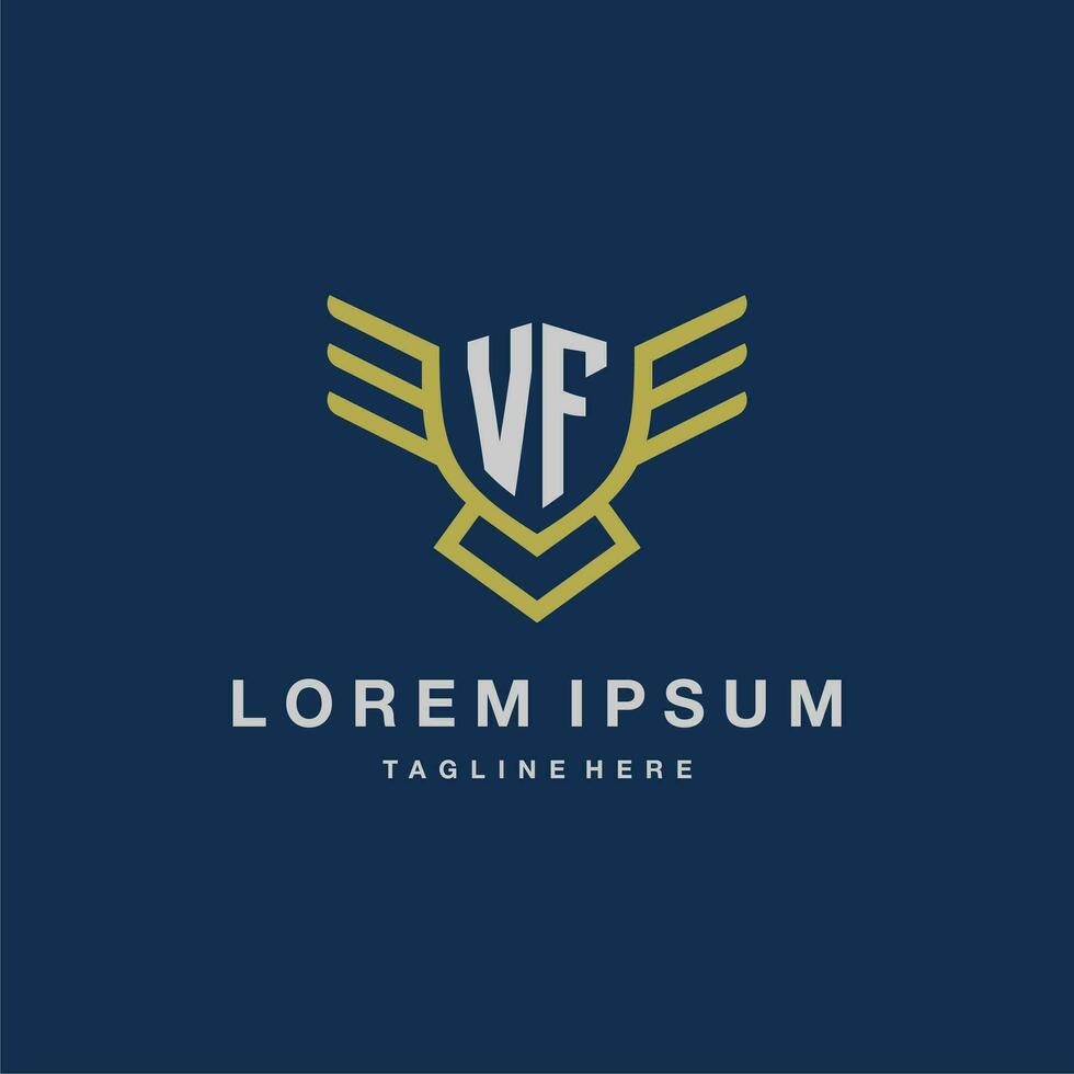 vf eerste monogram logo voor creatief adelaar lijn beeld vector ontwerp