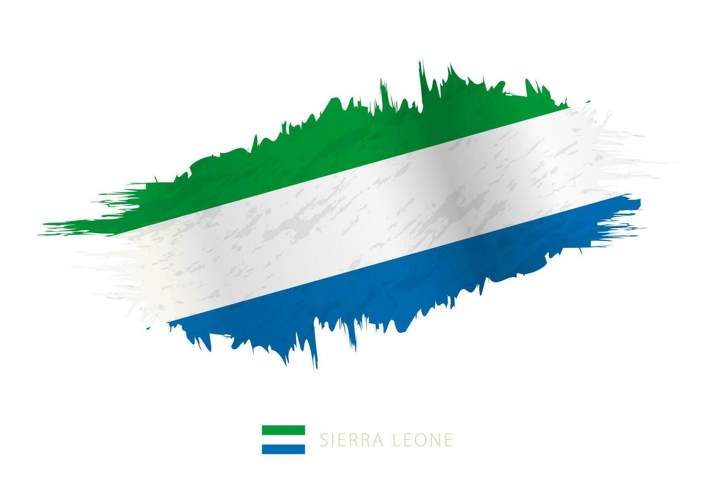 geschilderd penseelstreek vlag van Sierra Leone met golvend effect. vector