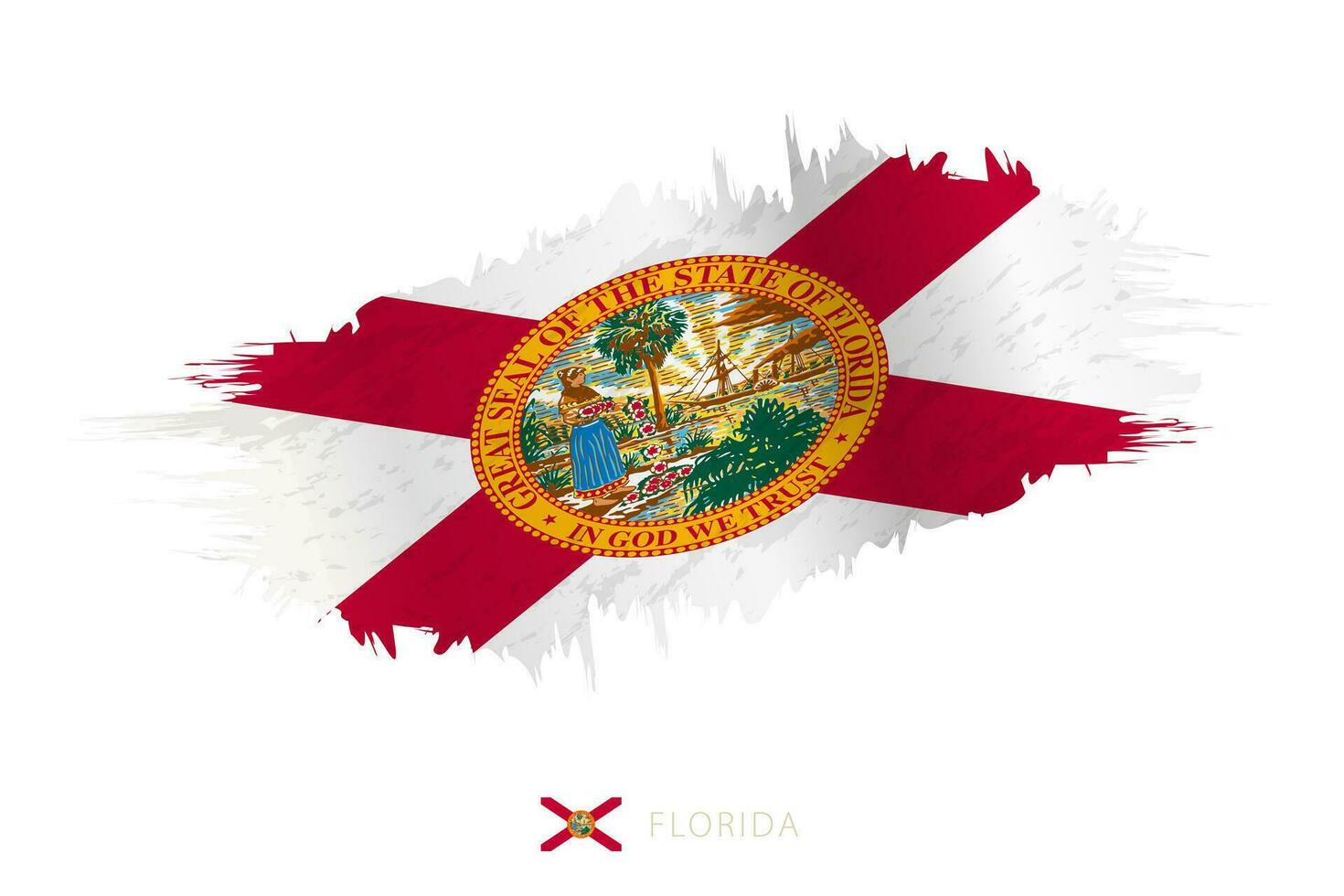 geschilderd penseelstreek vlag van Florida met golvend effect. vector