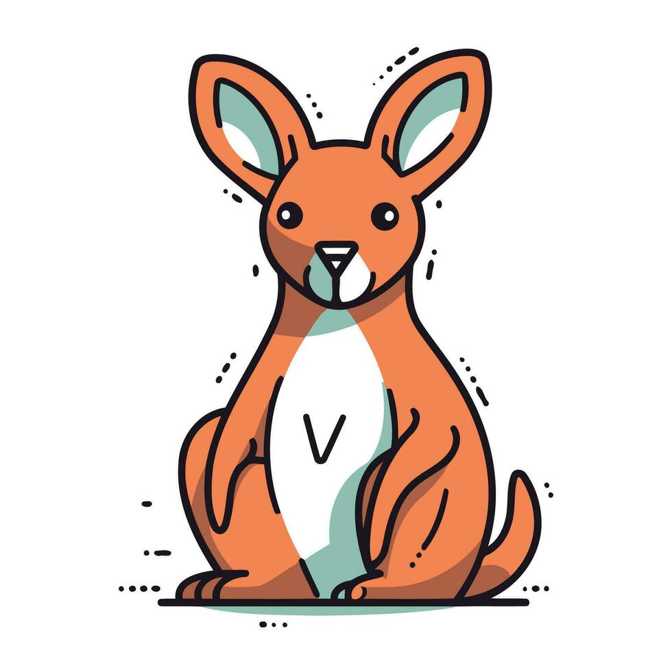 schattig kangoeroe. tekenfilm kangoeroe. vector illustratie.