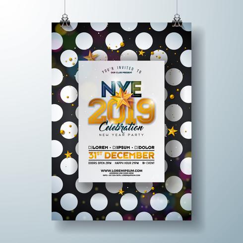 2019 Nieuwjaarsviering Poster vector