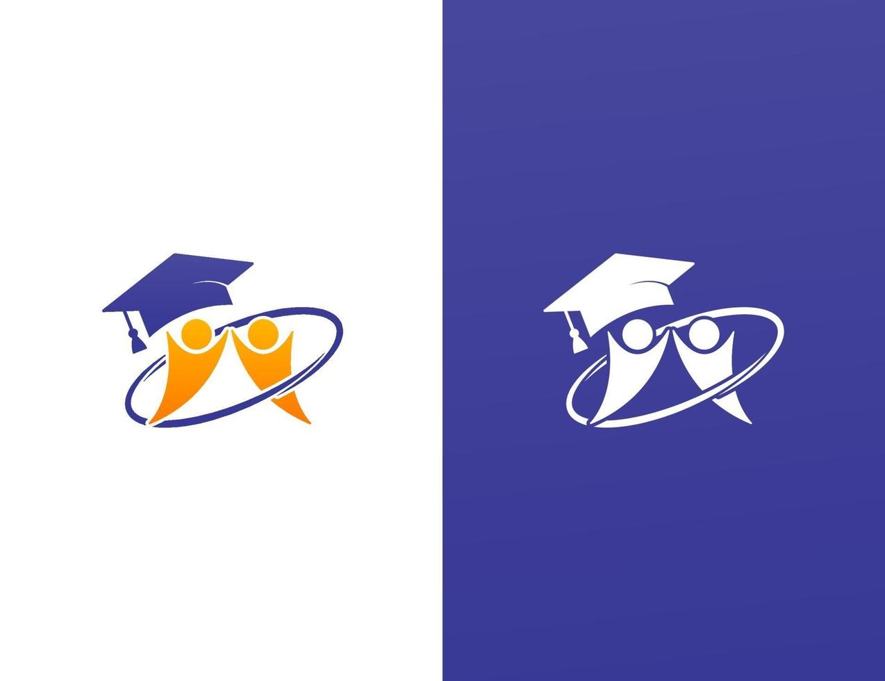 schoolstudie logo-ontwerp met teamwerkconcept vector