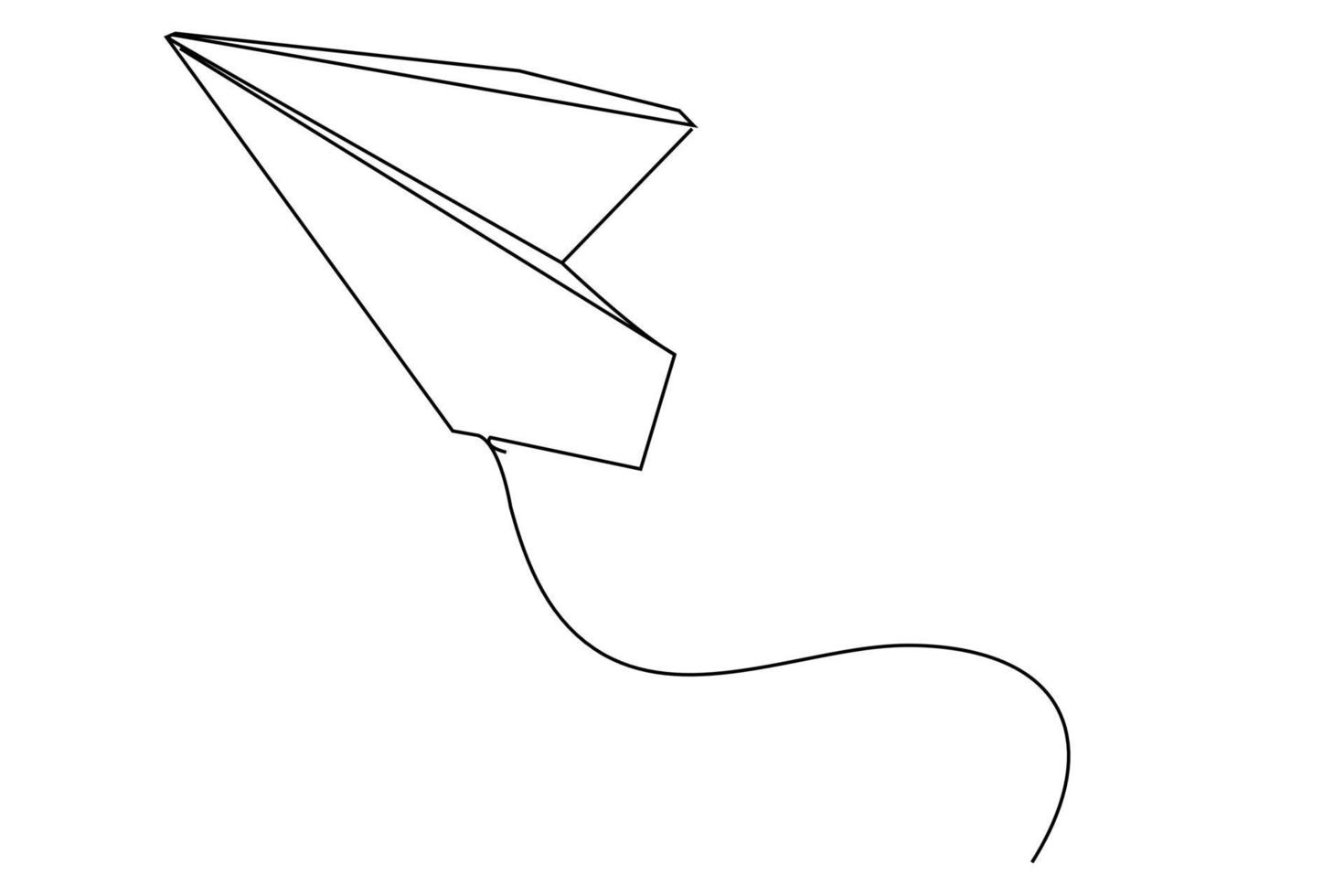 ononderbroken lijn papier vliegtuig vector
