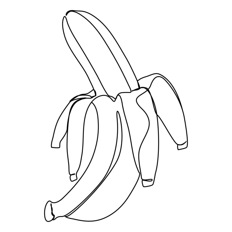 ononderbroken lijnen banaan fruit één regel abstract vector