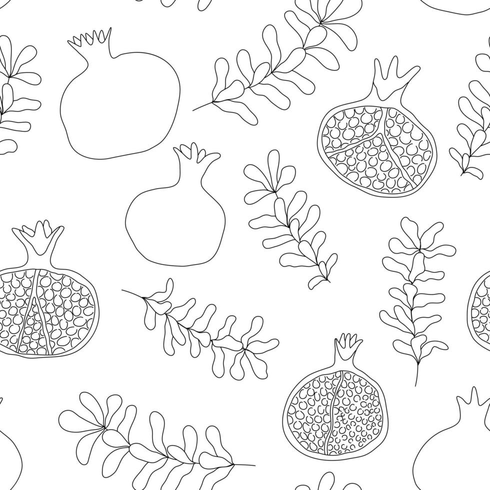 zwart-wit granaatappelpatroon vector