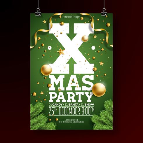 Kerstfeest flyer ontwerpen vector