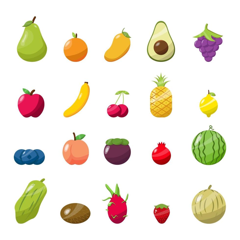 vector illustratie een set van cartoon fruit collectie
