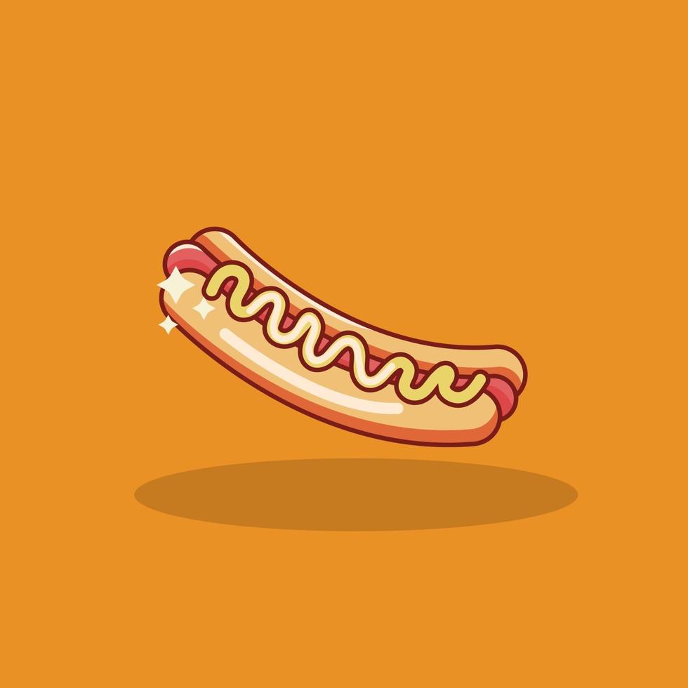 vectorillustratie van fastfood hotdog vector